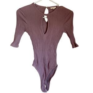 InTu Purple Ribbed Bodysuit Size S
